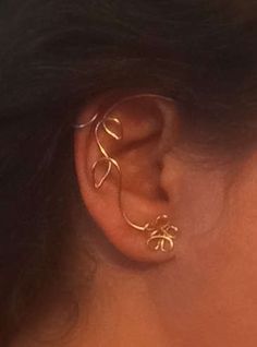 Vine Jewelry, Jewelry Ear, Ear Climber, Wrap Earrings, Daith Piercing, Golden Jewelry