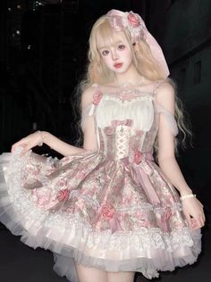 ❤︎Pink Jacquard Flower Lolita Dress❤︎ Please allow 15 days for this item to ship. Ethereal Aesthetic Dress To Impress, Pink Lolíta Dress, Japanese Kawaii Fashion, Girl Adventure, Japan Dress, Lolita Outfit, Birthday Princess Dress, Kawaii Outfit Ideas, E Girl Outfits