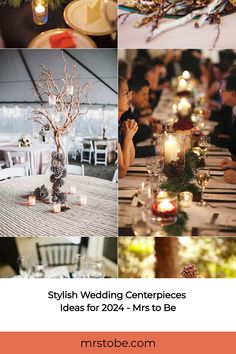 a collage of photos with candles and flowers on them, including the words stylish wedding contemplies ideas for 2014 - mrs to be