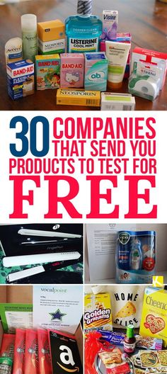 the top ten companies that send you products to test for free