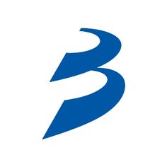 the blue and white letter b logo