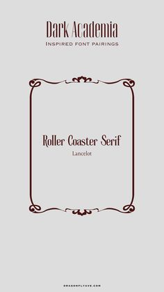 the cover for dark academy's novel, roller coaster serif