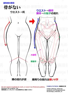 the diagram shows how to draw different types of butts