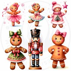 christmas gingers and nutcrackers are in different poses