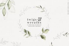 the cover of twos and wreaths, featuring green leaves on a white background