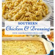 southern chicken and dressing recipe collage