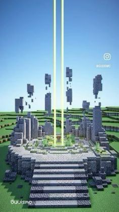 an image of a futuristic city in minecraft