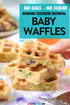 no eggs, no sugar banana zucchini oatmeal baby waffles