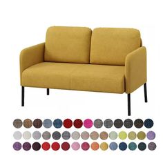 two seater sofa with different colors and sizes