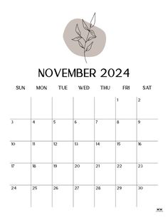 november 2020 calendar with the word november on it