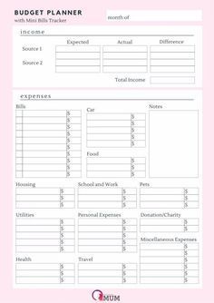 Budgeting is an effective system to increase wealth and achieve financial security. Check out these 22 free budget printables you can use to achieve these goals. Budget Planner With Mini Bills Tracker, Financial Tracker Free Printable, Paycheck Budget Planner Printable Free, Bill Tracker Free Printable, Paycheck Budget Printables Free, Paycheck Planner, Bills Tracker, Faire Son Budget, Free Budget Printables