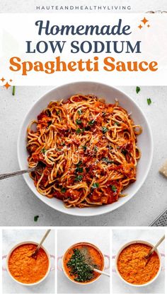 how to make homemade low - sodiment spaghetti sauce in less than 30 minutes or less