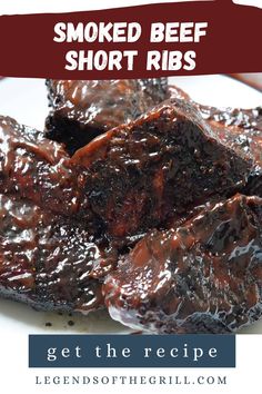 smoked short ribs with bbq sauce Beef Short Rib Smoker Recipes, Smoked Beef Short Ribs Recipe, Short Ribs Smoker Recipe, Grilled Boneless Short Ribs, Smoked Boneless Beef Ribs, Smoked Boneless Short Ribs, Smoked Beef Short Ribs In Pellet Smoker