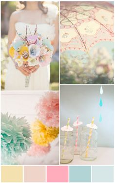 a collage of photos with flowers, candles and other things on it's screen