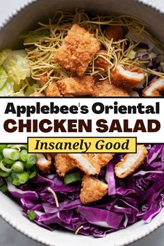 With this copycat recipe, you can make Applebee's Oriental chicken salad right at home! With just a few ingredients and 20 minutes of prep time, you'll have this delicious salad on the table. Nourishing Salads, Potluck Salads, Side Salads, Simple Family Meals, Filling Dinner, Salad Wraps, Copykat Recipes