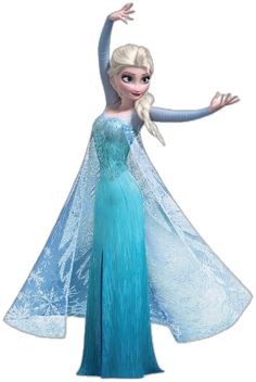 the frozen queen from disney's frozen kingdom is dressed in blue and has her arms outstretched