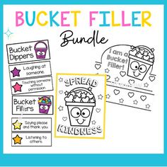 the bucket filler bundle includes pictures and instructions for kids to use in their crafts