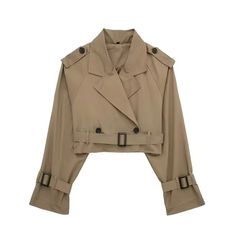 Entdecke unseren vielseitigen kurzen Trenchcoat, perfekt geeignet für kühle Sommertage und milde Herbstabende. Dieser Trenchcoat vereint modischen Chic mit praktischer Funktionalität und sorgt dafür, dass du bei jedem Wetter glänzt. Gefertigt aus hochwertigen, atmungsaktiven Materialien, bietet dieser Trenchcoat nicht nur höchsten Tragekomfort, sondern schützt dich auch optimal vor frischen Brisen. Seine zeitlose, klassische Silhouette macht ihn zu einem unverzichtbaren Teil deiner Garderobe. Ob Casual Chique Stijl, Casual Trench Coat, Cropped Coat, Loose Coats, Lapel Jacket, Trench Jacket, Coat Outfits, Solid Clothes, Coraline