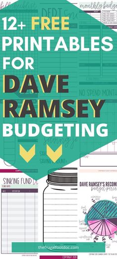 the 12 free printables for save ramsey budgeting