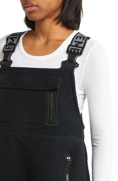 Hit the slopes in these fluffy fleece overalls designed with functional straps and secure pockets. 50" center front length; 29" inseam; 12" leg opening (size Large) Adjustable buckle straps Square neck Bib flap hook-and-loop pocket; front zip pockets; back zip pocket Elastic cuffs Partially lined 100% polyester Machine wash, tumble dry By Free People; imported Black Overalls With Pockets, Free People Hit The Slopes Fleece, Free People Sherpa, Baggy Overalls Free People, Free People Denim Overalls, Free People Overalls, Black Denim Overalls, Black Overalls, Overalls Women