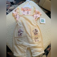 Super Cute Disney, Mickey And Minnie Top And Overall Set. New With Tags And On The Hanger! Bundle To Save! Disney Mickey And Minnie, The Hanger, Mickey And Minnie, Girl Stuff, Mickey Minnie, Adorable Baby, Cute Disney, Disney Love, Vintage Disney