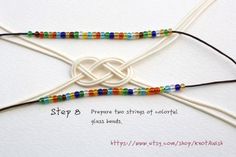 two strings of string with colorful beads on them