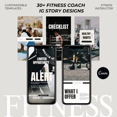 the fitness coach flyer is displayed on two phones