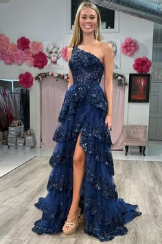 Prom Dresses Lavender, Navy Blue Prom Dresses, One Shoulder Prom Dress, White Homecoming Dresses, Blue Homecoming Dresses, Corset Dress Prom, Prom Dresses For Sale, Cute Prom Dresses, Prom Looks