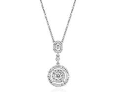 14K White Gold Round Composite Diamond Necklace. This stylish sparkling necklace features carefree versatility. Perfect for a lowkey outfit or a show stopping night on the town, shine bright in this chic piece. Sparkle Necklace, Shine Bright, Pendant Jewelry, Diamond Necklace, Silver Necklace, Composition, White Gold, Sparkle, Pendant