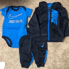 Brand New. Washed But Never Worn Fitted Blue Playtime Sets, Nike Cotton Playtime Sets, Nike Long Sleeve Blue Set, Nike Blue Playtime Sets, Nike Blue Cotton Sets, Blue Cotton Sporty Sets, Casual Light Blue Playtime Set, Casual Light Blue Sets For Playtime, Light Blue Casual Playtime Sets