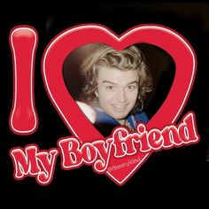 i love my boyfriend sticker on the back of a car window with an image of him