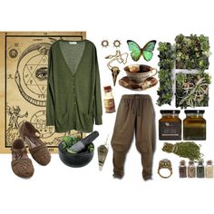 Comfortable Kitchen Witch by ashenbones on Polyvore featuring polyvore, MÃ¥nestrÃ¥le, Braun, Pamela Love, House of Harlow 1960, Fresco Towels, Bodas, EASTON, kitchen and fashion Punk Goblincore, 1960 Kitchen, Modern Witch Fashion, Cottagecore Outfit, Elf Fairy, Comfortable Kitchen, Boho Clothes, Cottagecore Outfits, Witch Fashion