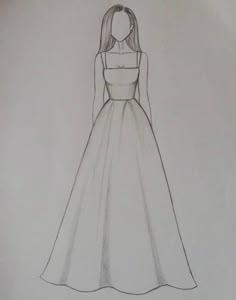 a drawing of a woman in a dress