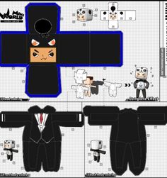 the paper doll is made to look like it's wearing a suit and tie