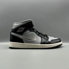 Air Jordan 1 Mid Se Women's Shoes Black - Metallic Silver - Light Smoke Grey - Sail Size 9 Women's Style Code: Fb9892-002 Shoes Are Pre-Owned But In Excellent Condition As They Have Only Been Tried On Ships Within 1 Business Days Message Me With Any Questions 100% Authentic! Take A Look At All My Auctions! I Never Sell Fakes And Never Will! Will Be Sent With Tracking Information!! From A Smoke Free Home! 100% Authentic Nike Product Please View All Photos, Description And Details I Have 100% Feed Modern Metallic Silver Sneakers For Streetwear, Silver Low-top Sneakers With Contrast Sole, Sporty Silver Sneakers With Contrast Sole, Modern Silver Custom Sneakers For Sports, Silver High-top Sneakers For Streetwear, Casual Metallic Silver Sneakers For Streetwear, Silver High-top Basketball Shoes For Streetwear, Modern Metallic Silver Sneakers With Round Toe, Silver Leather Low-top Custom Sneakers