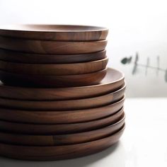 Loise Teakwood Plates - Plates - YALA LIFE Wood Plates, Wooden Tableware, Wooden Dishes, Cake Tray, Dining Plates, Wooden Plate, Wood Plate, Black Walnut Wood, Wooden Utensils