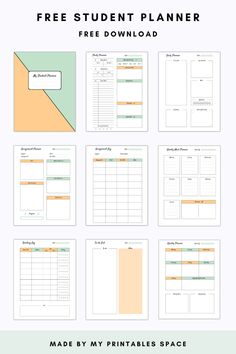 the free printable student planner