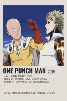 one punch man anime poster with two men