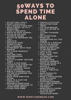 Ways To Spend Time Alone, Spend Time Alone, Time Alone, What To Do When Bored, Self Care Bullet Journal, Vie Motivation, Things To Do When Bored, Alone Time, Positive Self Affirmations