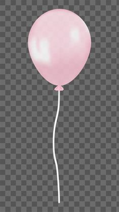 a pink balloon with a white string attached to it's end on a transparent background