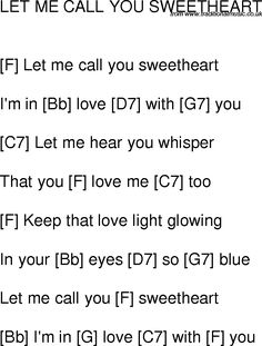 the song for let me call you sweetheart, which is written in black and white