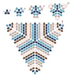 an image of a cross stitch pattern with blue, brown and white squares on it