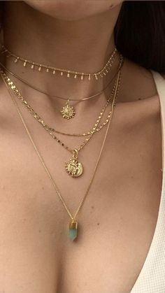 Layered Necklaces Gold, Necklaces Gold, Jewelry Fashion Trends, Jewelry Essentials, Gold Necklace Women