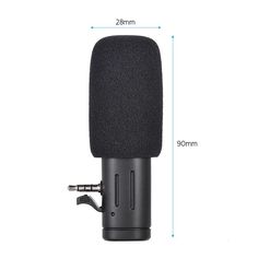 an image of a microphone with measurements