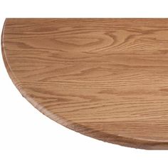 an oval wooden table top on a white background