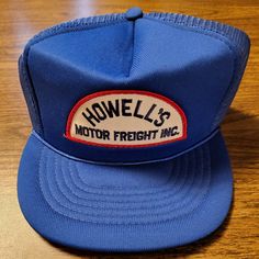 Vintage 1980s Snapback Hat Cap Howell's Motor Freight Patch Adjustable Back Size: Adult One Size Fits All (Most) Color: Blue Condition : Vintage. Brand New, Unused Please See Pictures For Close Ups, I Try To Take Several Pictures From Different Angles All Of The Listings Come From A Smoke Free Environment. Vintage Blue Adjustable Trucker Hat, Vintage Blue Adjustable Baseball Cap, Vintage Adjustable Blue Baseball Cap, Vintage Blue Snapback Baseball Cap, Vintage Blue Hat With Flat Brim, Vintage Blue Flat Brim Hat, Blue Retro Adjustable Trucker Hat, Retro Blue Adjustable Trucker Hat, Blue Retro Trucker Hat For Streetwear