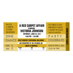 a ticket for a concert with the words,'a red carpet affair victoria johnson '