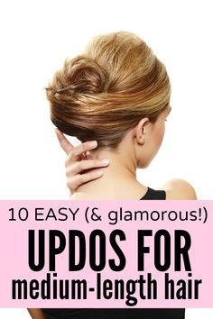 Whether you're looking for something casual, dressy, or ultra-formal, this collection of easy updo tutorials for medium-length hair has you covered! Simple Updo Tutorial, Updo Tutorial, Up Dos For Medium Hair, Peinados Recogidos, Updos For Medium Length Hair, Medium Length Hair, Hair Today