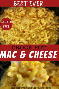 the best ever slow cooker mac and cheese recipe with text overlay that reads, slow cooker mac and cheese