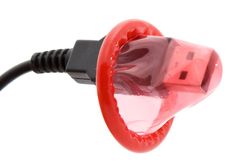 a red and black cord connected to an electrical outlet with a plug in the middle